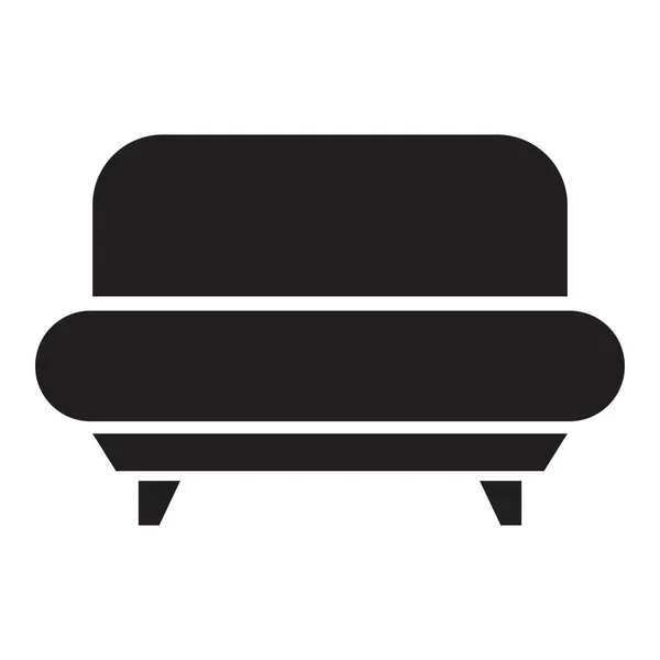 Lounge Möbel Ikone Vektor Design Vorlage Schwarzer Farbe Isoliert Zeichen — Stockvektor