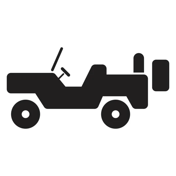 Военный Автомобиль Иконка Векторный Дизайн Шаблон Черный Цвет Изолированный Знак — стоковый вектор