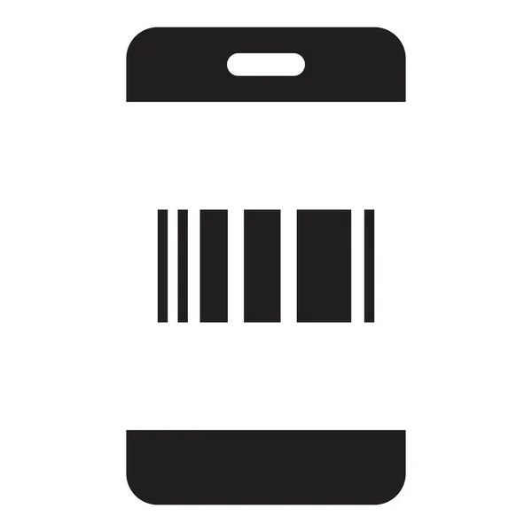 Telefon Mit Barcode Symbol Vektor Design Vorlage Schwarzer Farbe Isoliert — Stockvektor