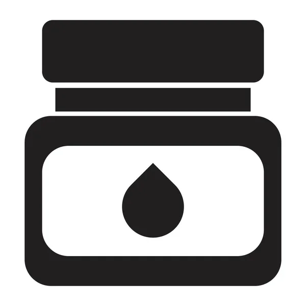 Крем Jar Значок Векторний Шаблон Дизайну Чорному Кольорі Ізольований Знак — стоковий вектор