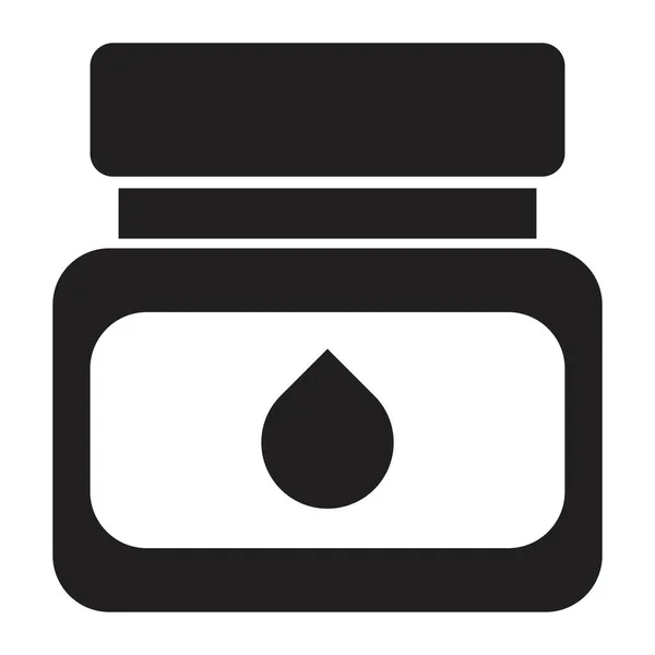 Cream Jar Icono Plantilla Diseño Vectorial Color Negro Signo Aislado — Archivo Imágenes Vectoriales