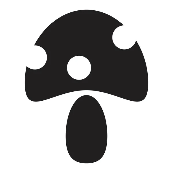 白色背景上黑色隔离标志的蘑菇图标矢量设计模板 — 图库矢量图片