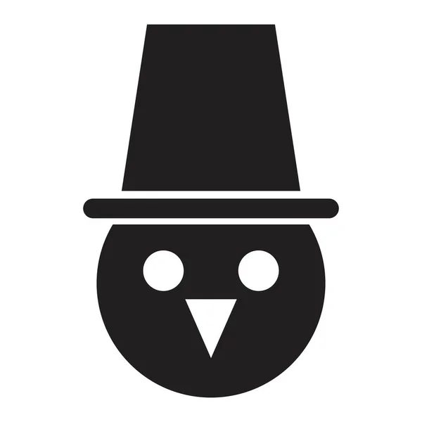 Snowman Face Icon Vector Design Template Black Color Isolated Sign — 스톡 벡터