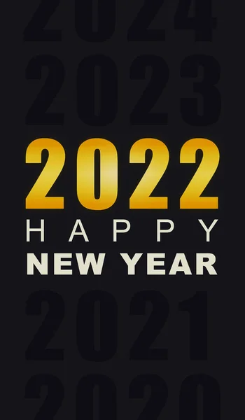 Vertical Stylish Greeting Card Gold Colored 2022 Year Number Black — Stock Photo, Image
