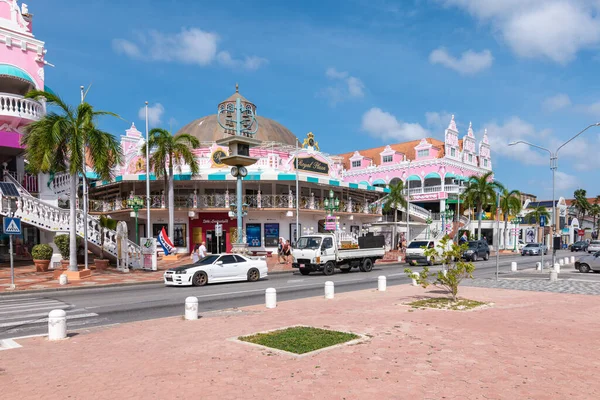 Oranjestad Aruba Marzo 2022 Calle Con Centro Comercial Oranjestad Aruba — Foto de Stock