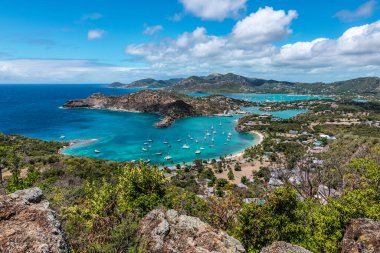 Shirley Heights view with beautiful bay, Antigua. clipart