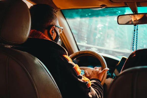 Cairo Egypt December 2021 Rear View Uber Driving Passenger Ride — Stock Photo, Image