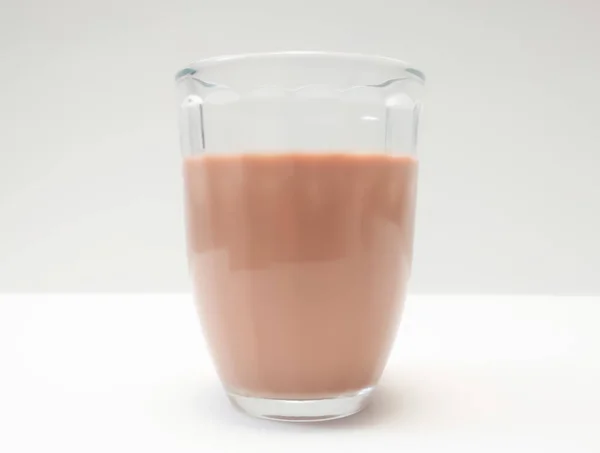 Bicchiere Latte Cioccolato Bevanda Lattea — Foto Stock