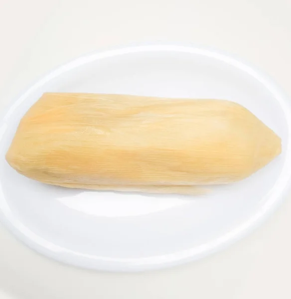 Tamale Piatto Messicano Fatto Con Pasta Mais Avvolto Con Buccia — Foto Stock