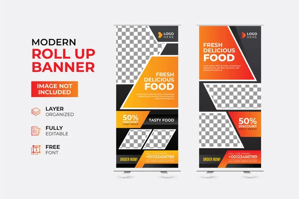 Moderne Und Kreative Roll Banner Web Banner Vorlage Für Corporate — Stockvektor