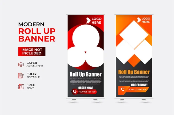 Moderne Und Kreative Roll Banner Web Banner Vorlage Für Corporate — Stockvektor
