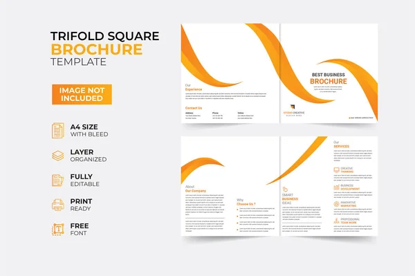 Moderno Criativo Bifold Trifold Brochura Modelo 8Pages 16Pages 32Pages Quadrado —  Vetores de Stock