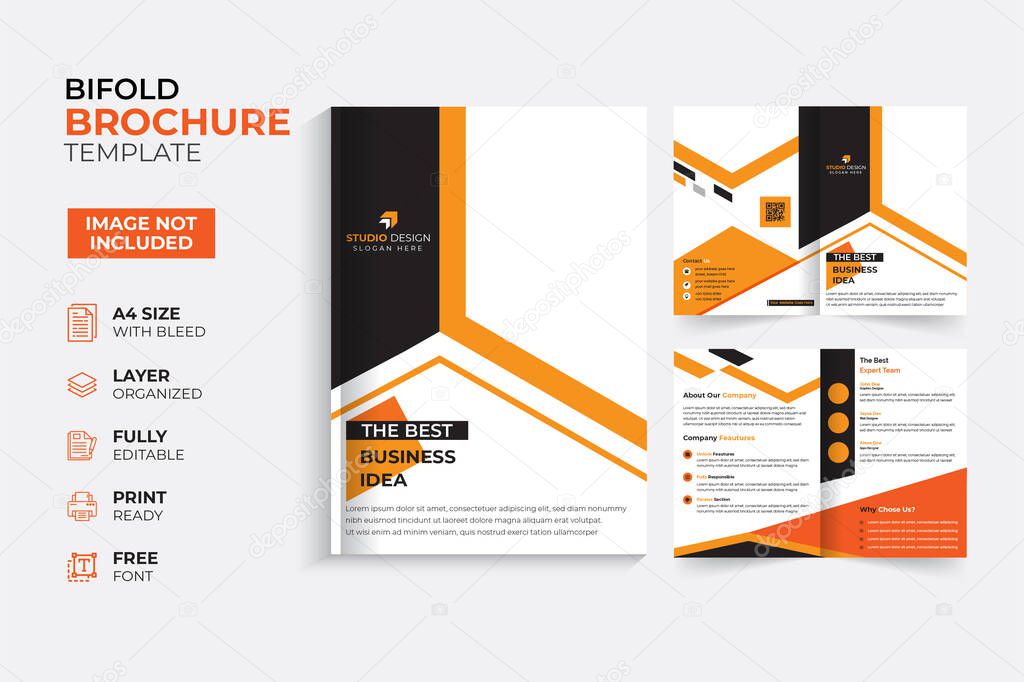 Modern &Creative Bifold Trifold Brochure template 8pages, 16pages, 32pages square Bifold Trifold Brochure Design