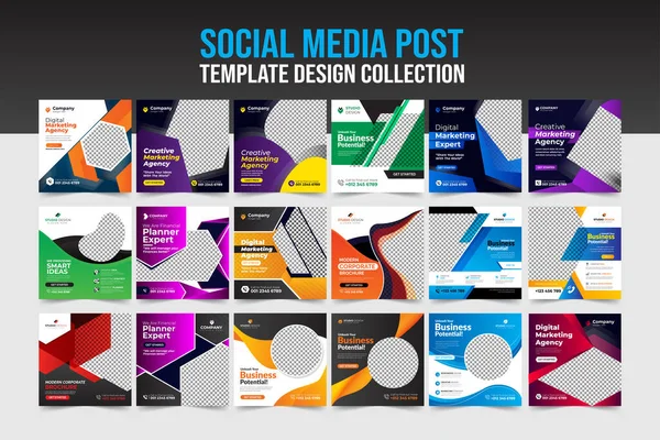 Creative Modern Social Media Post Template Square Flyer Design Bundle Vetores De Stock Royalty-Free
