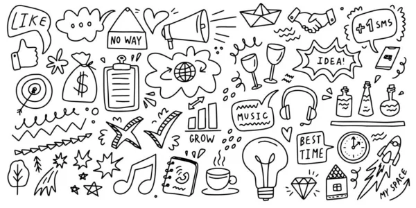 Doodle hand drawn set elements. Abstract arrows, elements hand drawn style concept design.