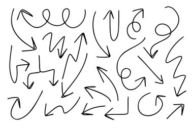 Çizim okları el çizimi büyük set