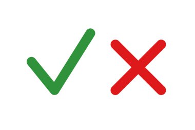 İşaretle ve çapraz yap. Vektör çizimi