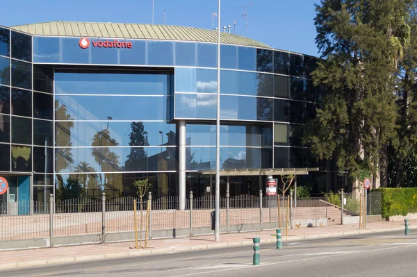 Kontor För Telekommunikationsföretaget Vodafone Vodafones Huvudkontor Kontorsbyggnad Sevilla Andalusien Spanien — Stockfoto