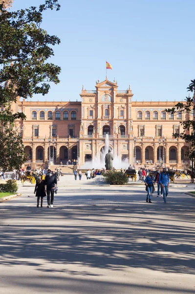 Sevilla Daki Endülüs Spanya Plaza Espaa Spanya Meydanı Ana Binasının — Stok fotoğraf