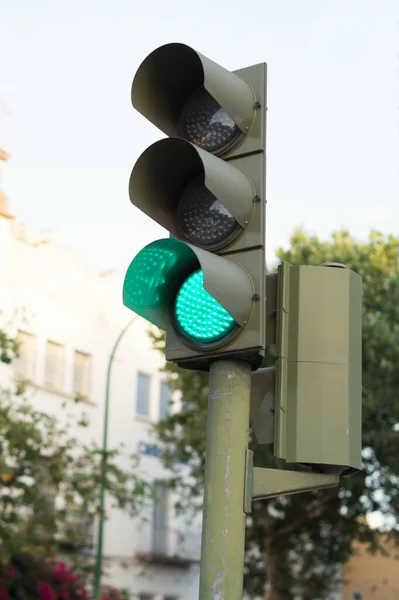 Green Traffic Light Traffic Light Green Led Lights Traffic Light — Stock Photo, Image
