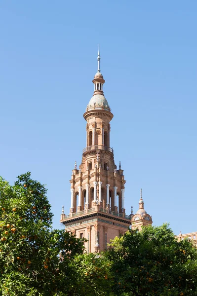 Sevilla Daki Ünlü Plaza Espaa Nın Güney Kulesi Mara Luisa — Stok fotoğraf