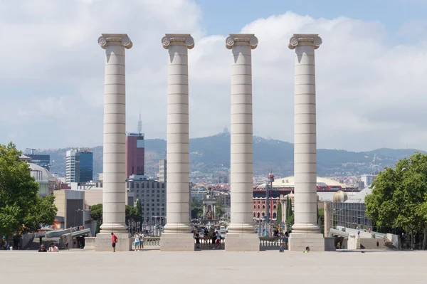 Four Columns Josep Puig Cadafalch Symbolising Four Bars Catalan Flag — 스톡 사진