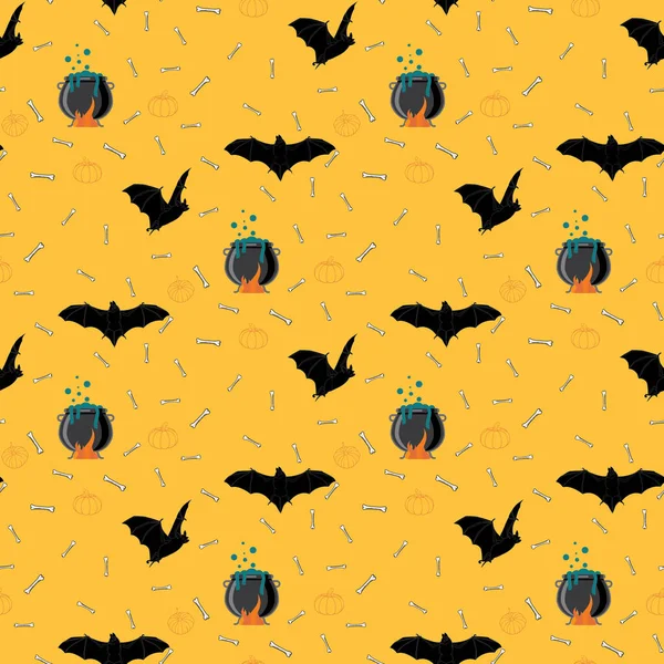 Morcego Sem Costura Abóbora Temático Halloween Pattern Vetores De Stock Royalty-Free