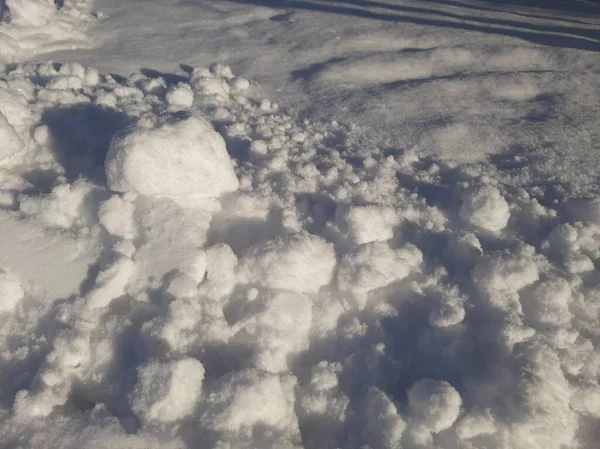 Kousky Sněhu Různých Velikostí — Stock fotografie