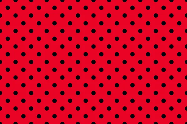 红色背景上有黑点的无缝图案 矢量插图 几何重复纹理 — 图库矢量图片