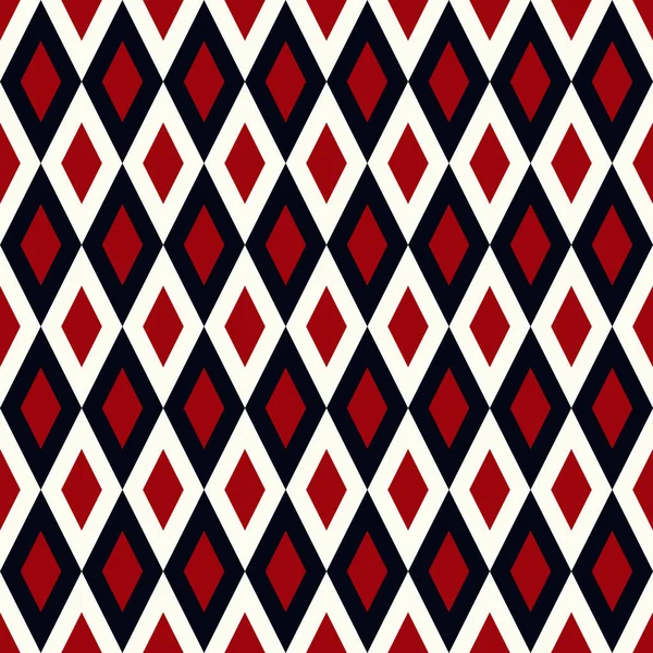 Vektor Illustration Nahtlose Muster Mit Roten Weißen Und Schwarzen Rauten — Stockvektor