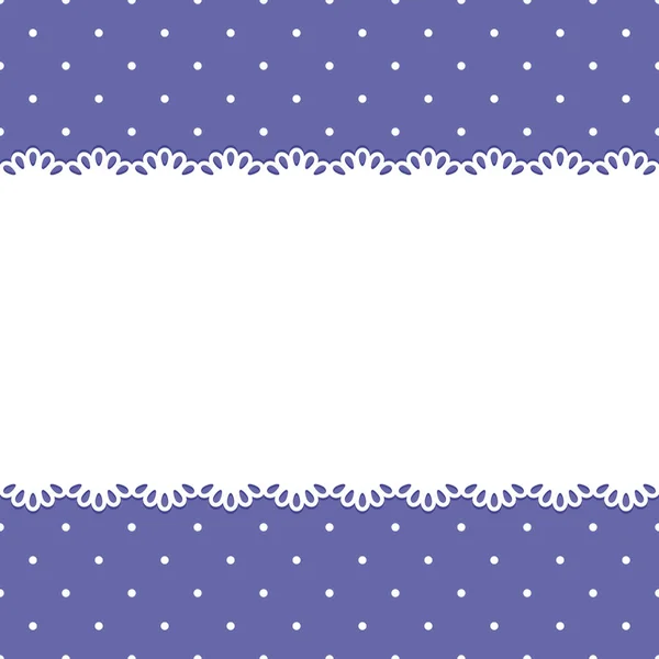 White Lace Stripe Purple Polka Dot Background Vector Illustration Space — Stock Vector