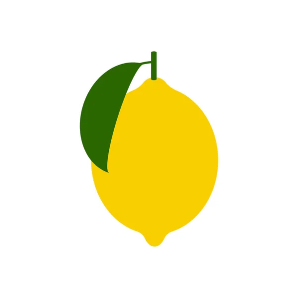 Лимон Изолирован Белом Фоне Векторная Иллюстрация Цитрусовые Один Фрукт — стоковый вектор
