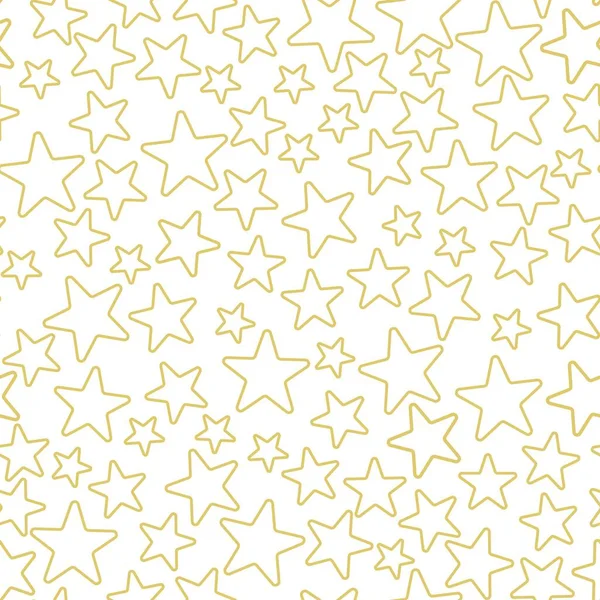 Padrão Sem Costura Com Estrelas Douradas Ilustração Vetorial Natal Estrelado — Vetor de Stock