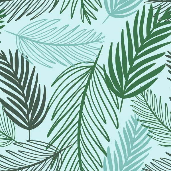 Palmtropisches Muster Vektorillustration Grüne Palmenblätter Als Nahtloser Hintergrund Laub Exotische — Stockvektor