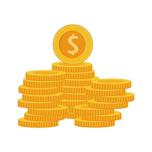 Pieniądze złoto monety pojedyncze wektor ilustracja — Wektor stockowy