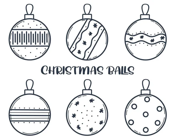Ensemble boules de Noël illustration vectorielle isolée — Image vectorielle