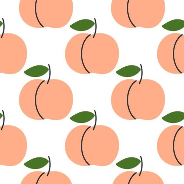 Şeftali pürüzsüz desen vektör çizimi