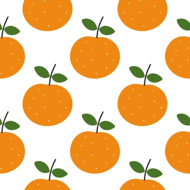 Portakal vektör illüstrasyonlu tropikal, pürüzsüz desen