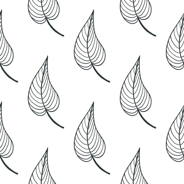 Striped leaf seamless pattern vector illustration — Vetor de Stock