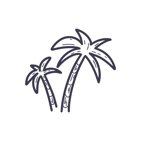 Palmiye ağaçları karalama stili — Stok Vektör
