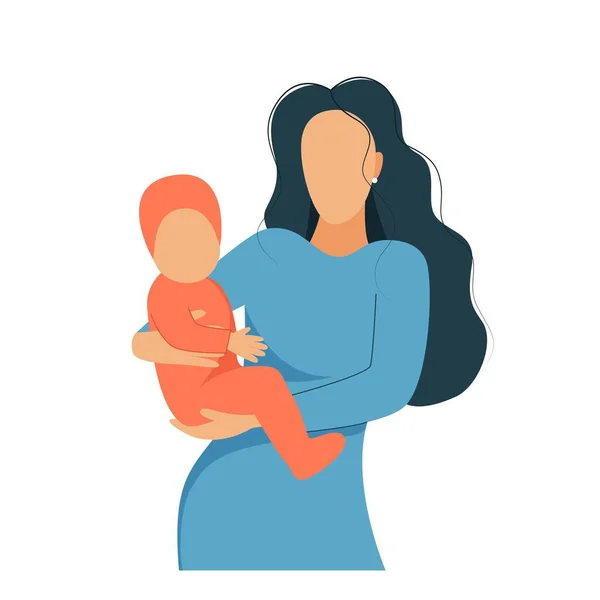Μητέρα κρατά την κόρη της στην αγκαλιά της — Διανυσματικό Αρχείο