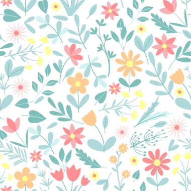 İlkbahar tatlı, yaban çiçekleri kusursuz desen