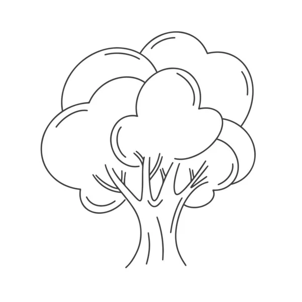 Tek basit ağaç karalama biçimi izole edilmiş vektör çizimi — Stok Vektör