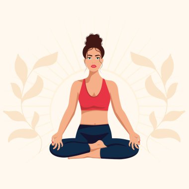 Lotus pozisyonunda oturan kadın