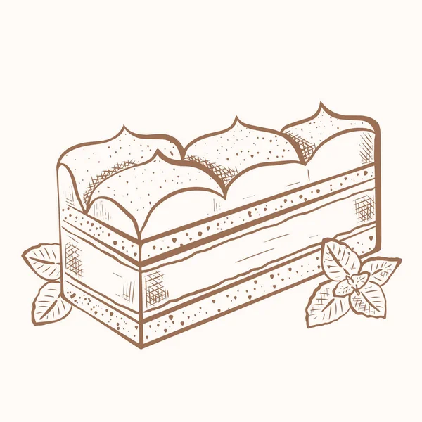 Винтажная гравировка на торте Стоковая Иллюстрация