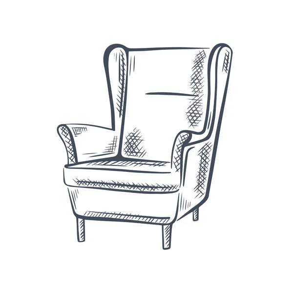 Ручная гравировка кресла Лицензионные Стоковые Векторы