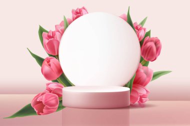 3 boyutlu arka plan ürünleri sevgililer günü podyumu aşk platformunda. 3D kalp arkaplan vektörü silindir ile hazırlanıyor. Kozmetik ürününü göstermek için podyum ayakta duruyor. Pembe Aşk Stüdyosu 'nda sahne aşkı gösterisi.