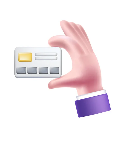 Ρεαλιστική Πλαστικό Ογκομετρικό Χέρι Μια Διανυσματική Απεικόνιση Μιας Τραπεζικής Κάρτας — Φωτογραφία Αρχείου