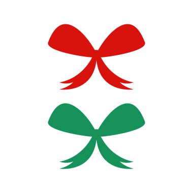 Kırmızı ve sarı renkli bayram fiyonkları. Noel hediyelerini süslemek için nesneler