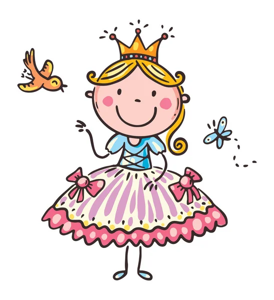 Child in costume of fairytale character like princess — Stock Vector